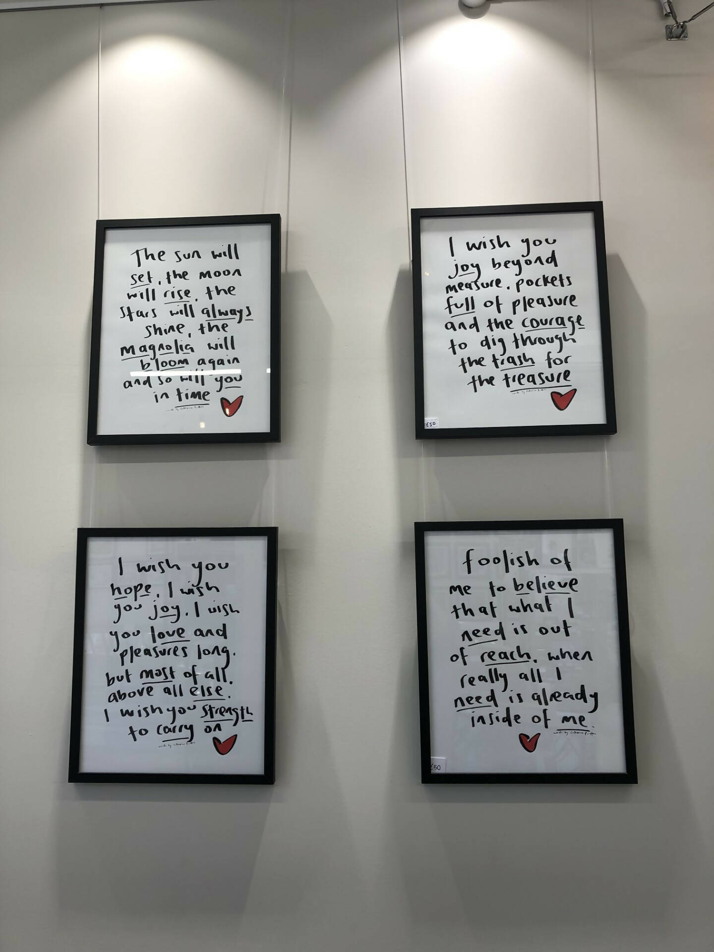 I wish you joy XL handwritten framed poem