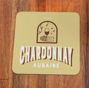 Stylish White Wine Coasters Chardonnay