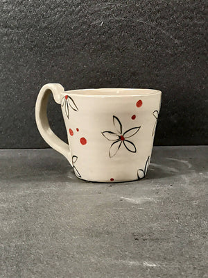 Set of 4 Dots and Flowers Cups