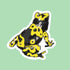 3 Poison Dart Frog Stickers (7x7cm) | Green, Yellow, Orange | Digital Drawings