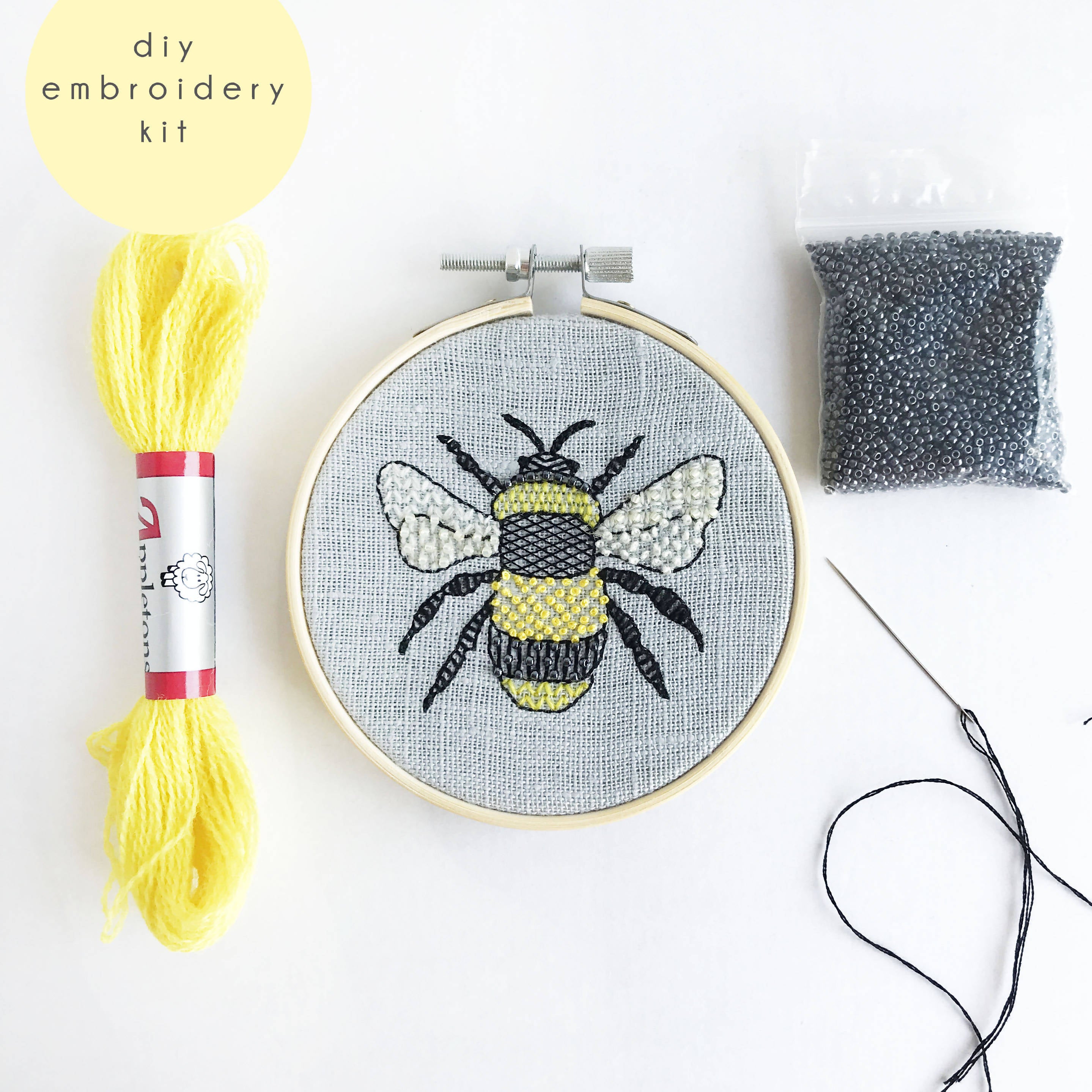 Bumble Bee Embroidery Kit - Perfect for Beginners | Art & Soul