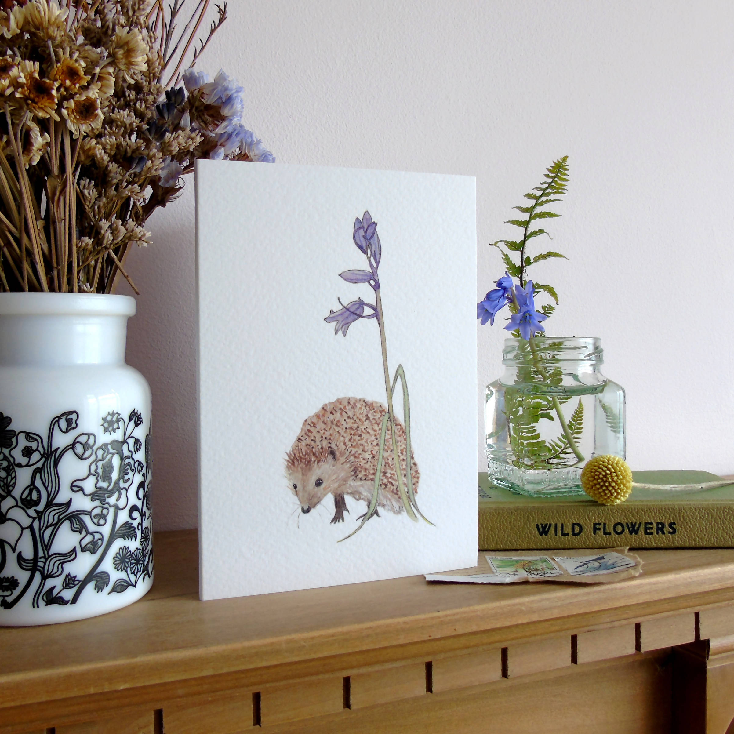 Hedgehog and Bluebell Card