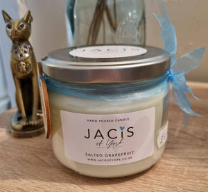 Jacis of York Salted Grapefruit 250ml Eco Soy Jar Candle, with wooden wick