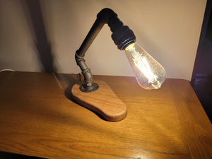 Oak Industrial Lamp with vintage bulb - 1040