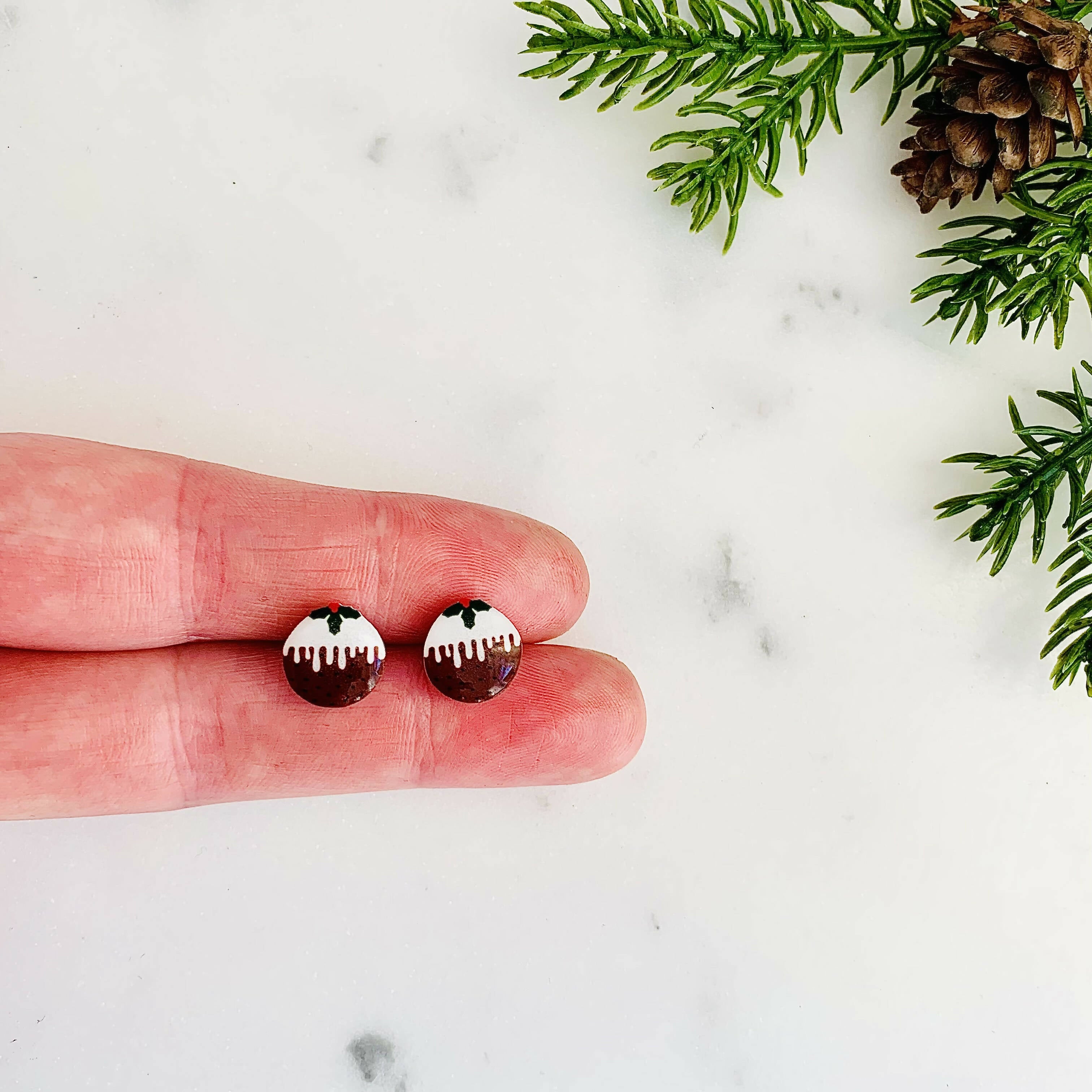 Christmas Pudding Stud Earrings