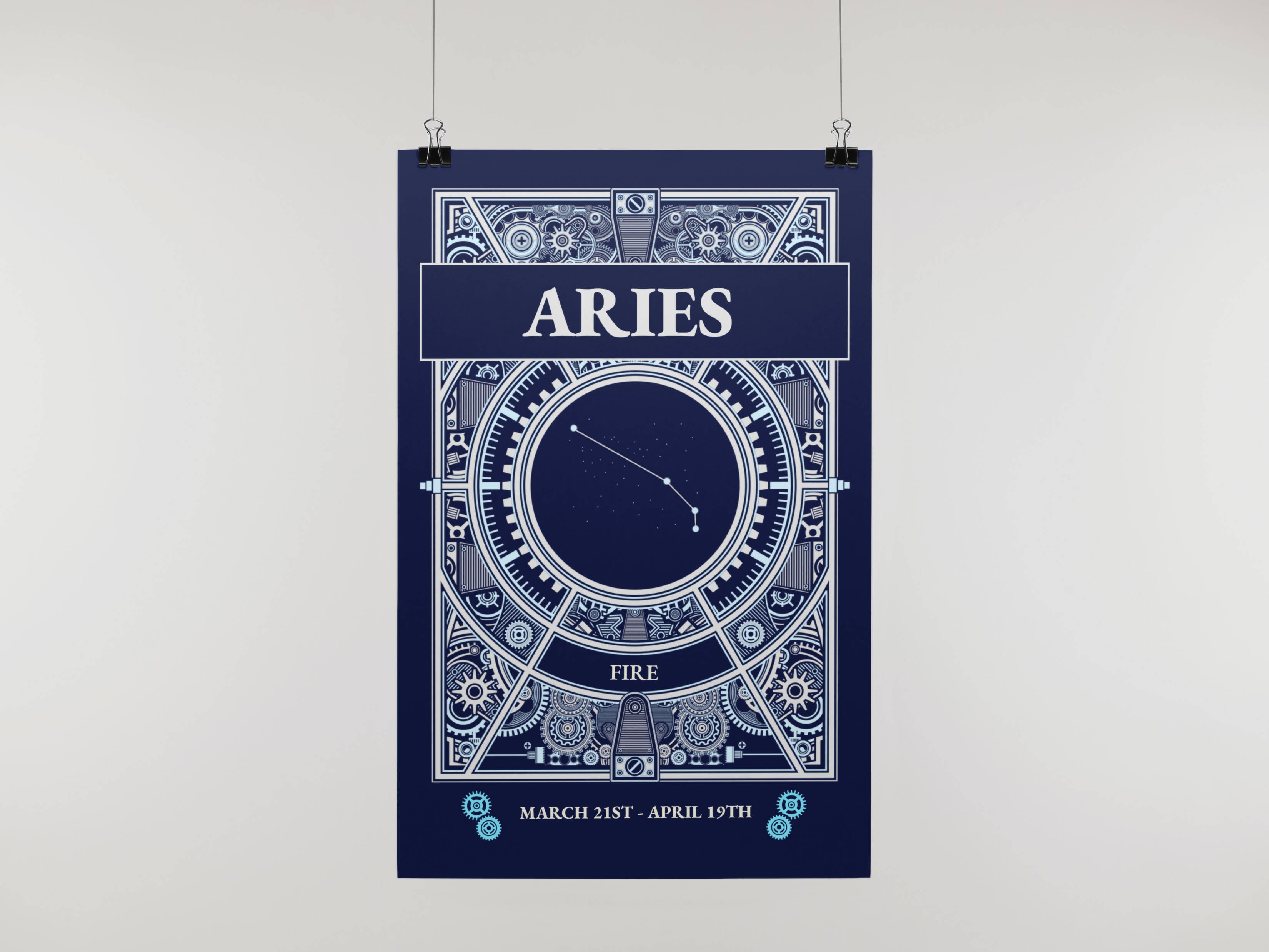 Aries Zodiac Horoscope Star Sign Constellation Art Print A4 Framed no Mount