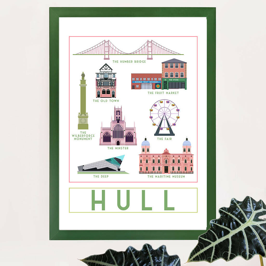 Hull Landmarks Travel Poster