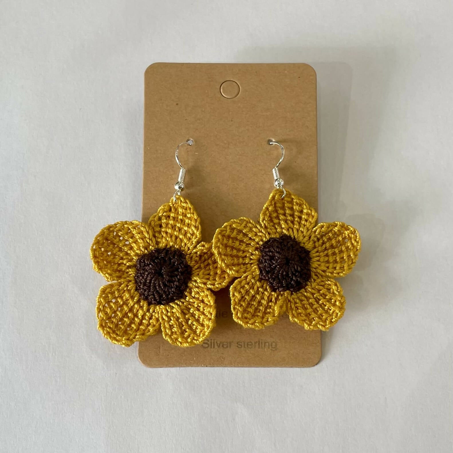 Large Crochet Earrings Yellow