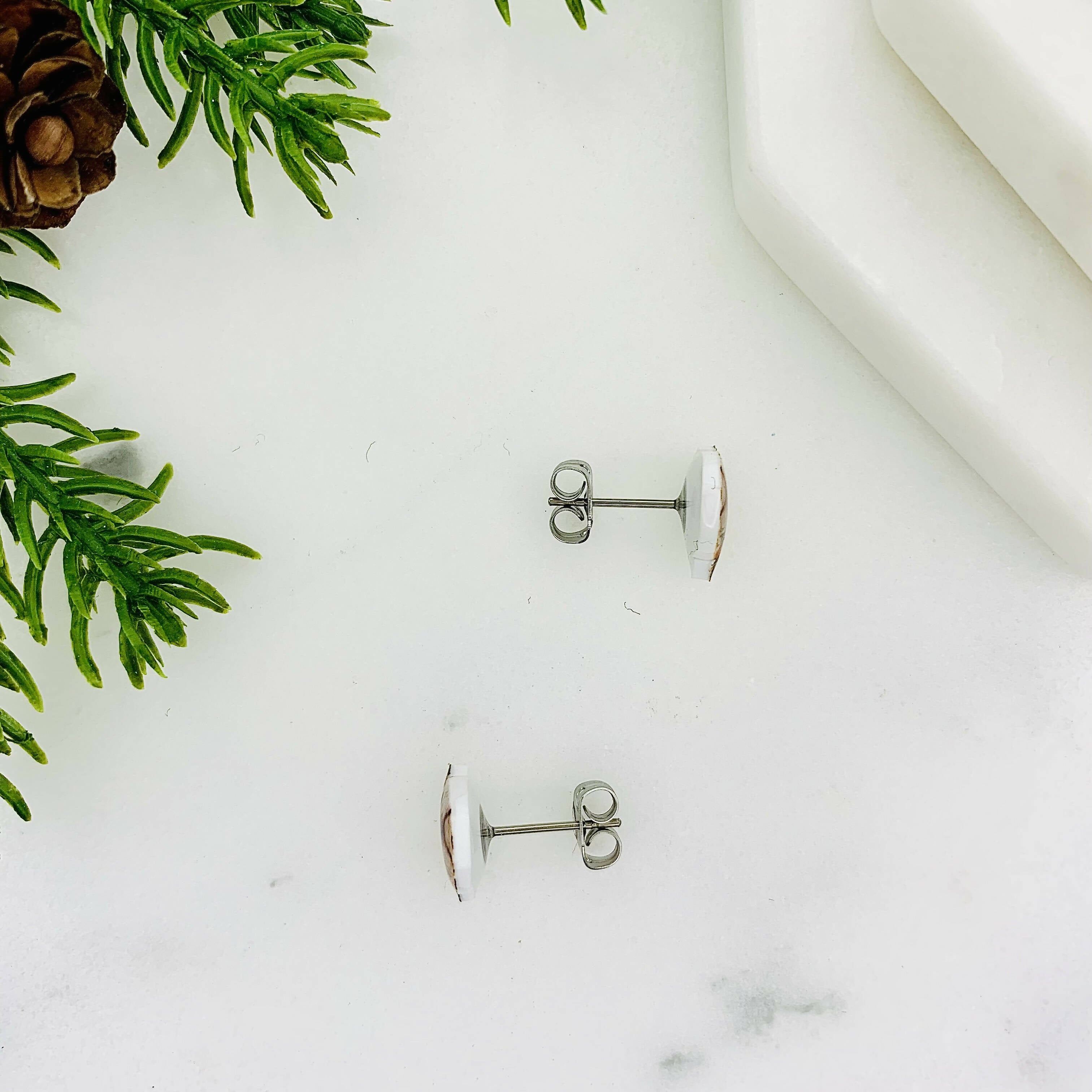 Black & White Tuxedo Cockapoo Stud Earrings