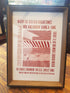 Hull KR - Inspired Psychedelic 'Red Red Robin' Lyrics in RED or WHITE - with Black & Brown Frame