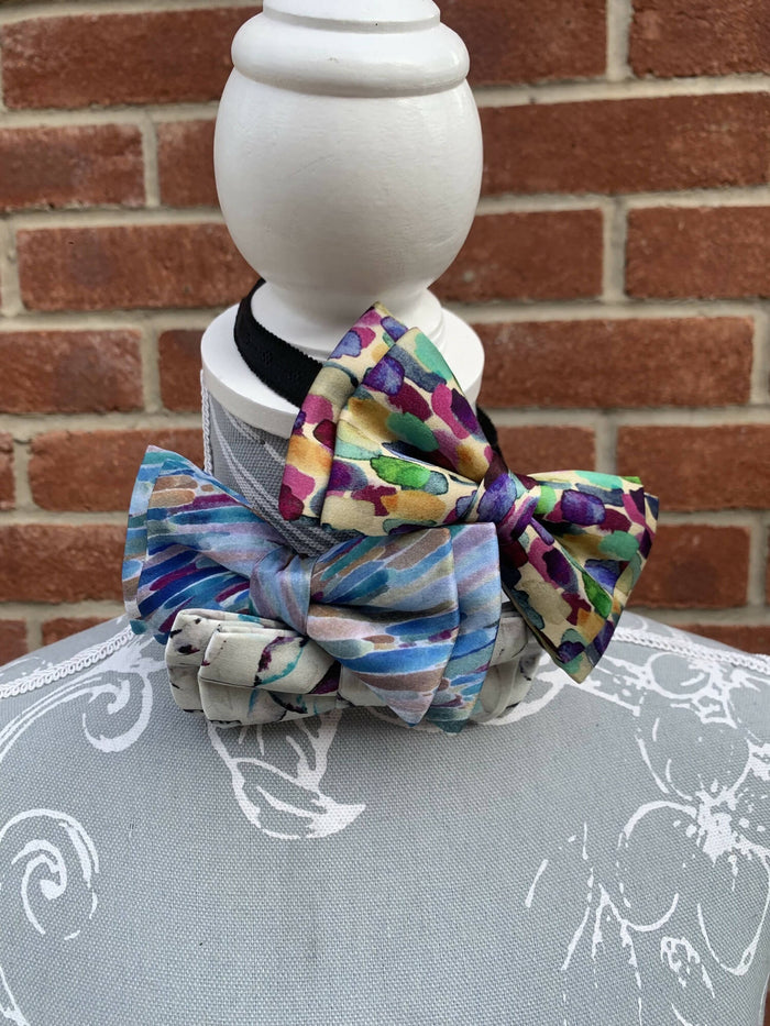 Silk bow tie men's handpainted design