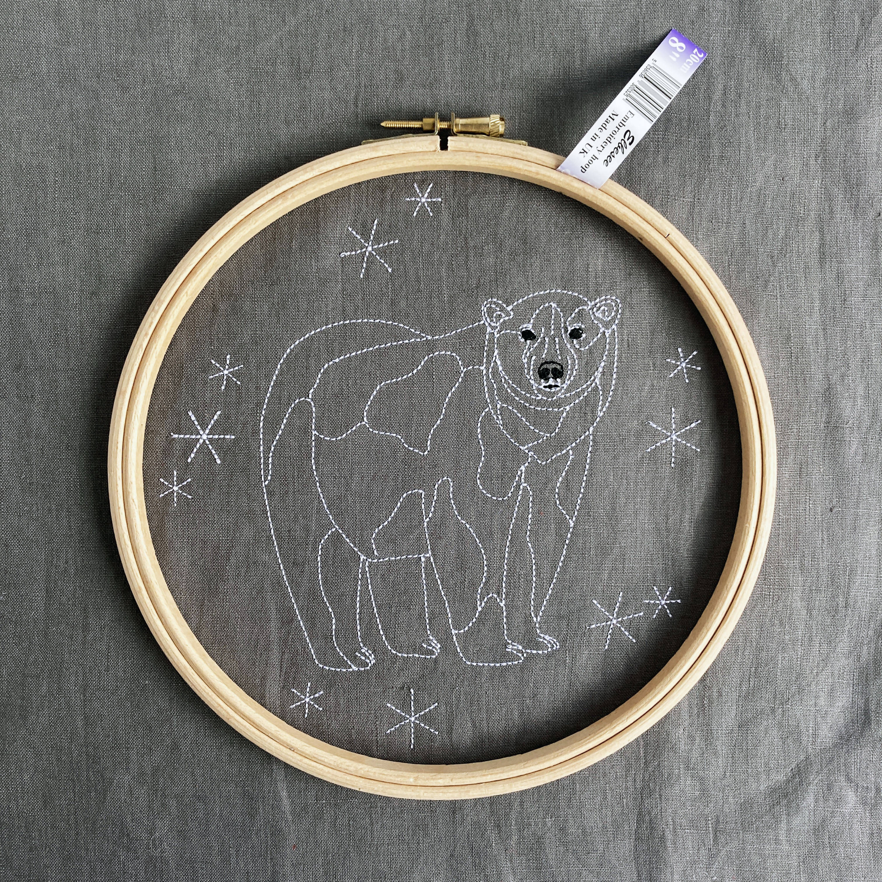 Polar Bear Modern Embroidery Kit