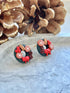 Christmas Wreath Studs - Handmade Polymer Clay Earrings