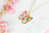 Small Real Flower Multicolour Butterfly Necklace Gold Plated