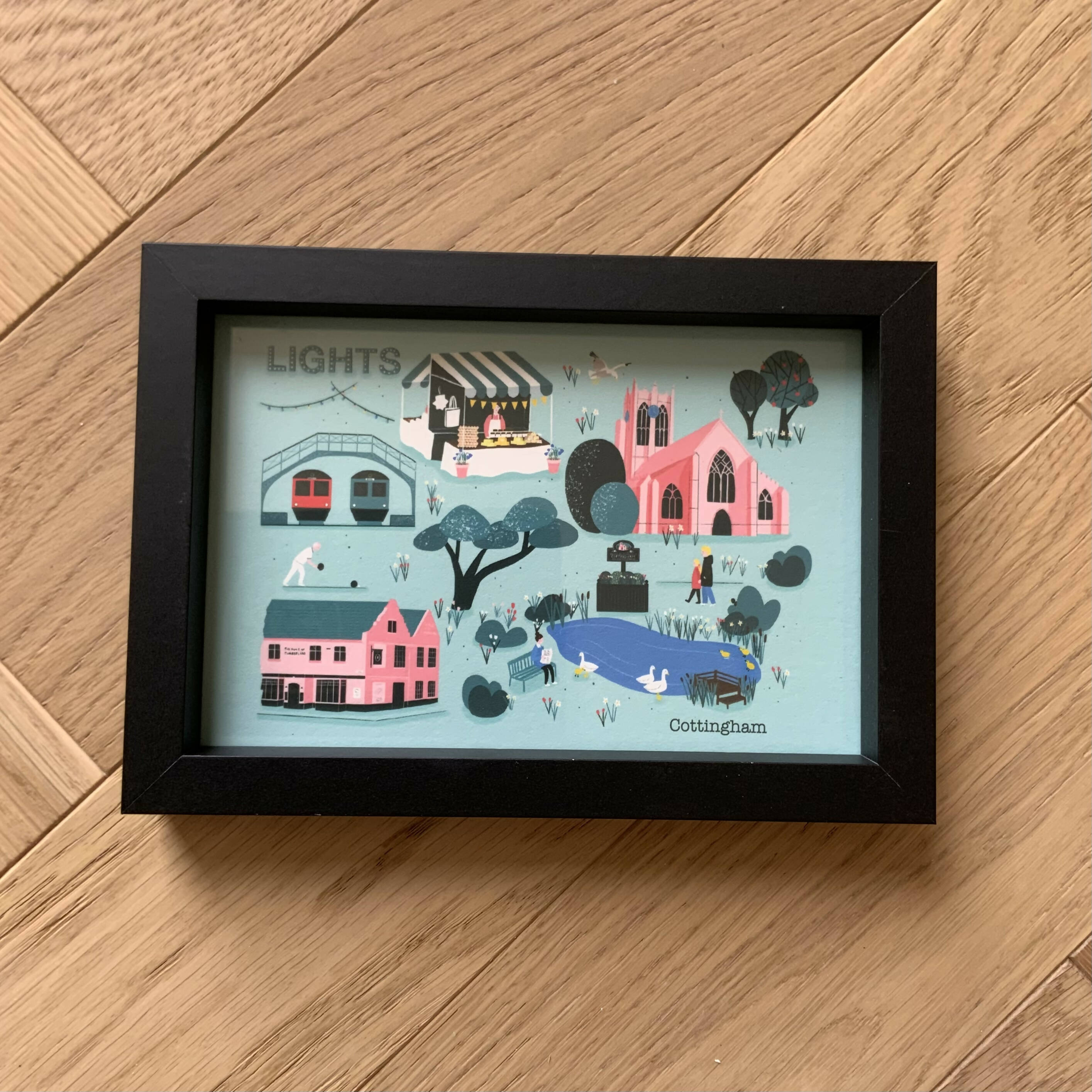 6 x 4” Framed ‘Cottingham’ Art Print (no mount)