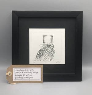 "Monocle" Framed Limited Edition Copper Plate Engraving. by Jenny Davies