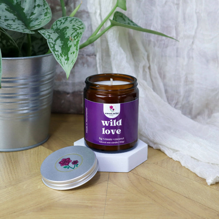 Natural Wax Candle Cotton Wick Wild Love - fig • cassis • coconut
