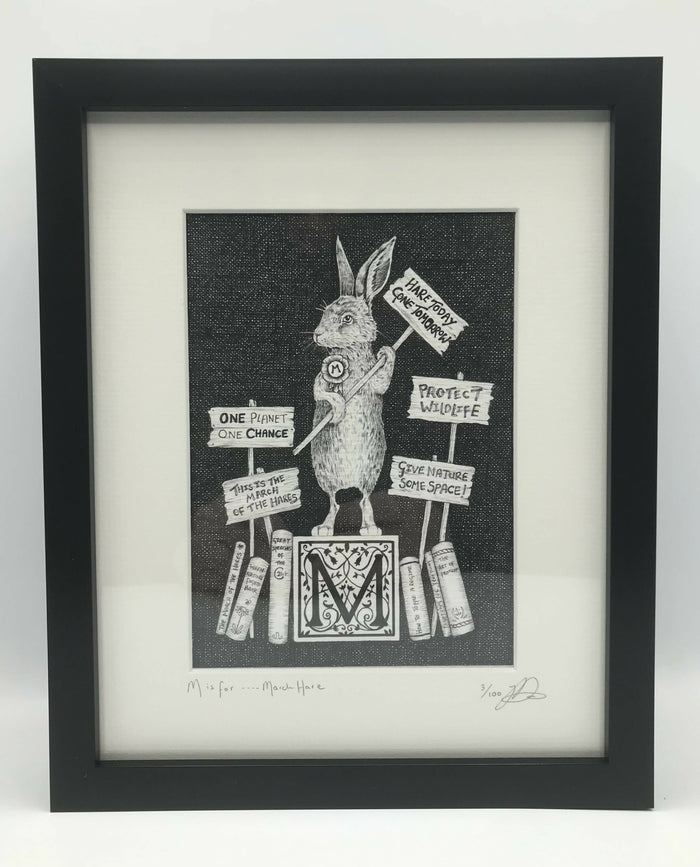 M is for ....March Hare - Limited Edition Print by Jenny Davies