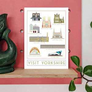 Yorkshire Landmarks Travel Poster