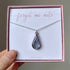 Forget Me Not Deep Teardrop Necklace Silver Plated