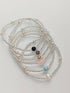 Single gemstone bead sterling silver satellite bracelet - Handmade