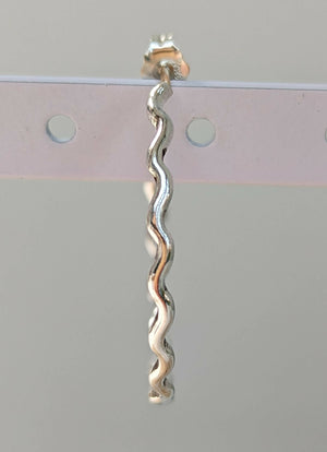 Wave sterling silver hoops - Handmade
