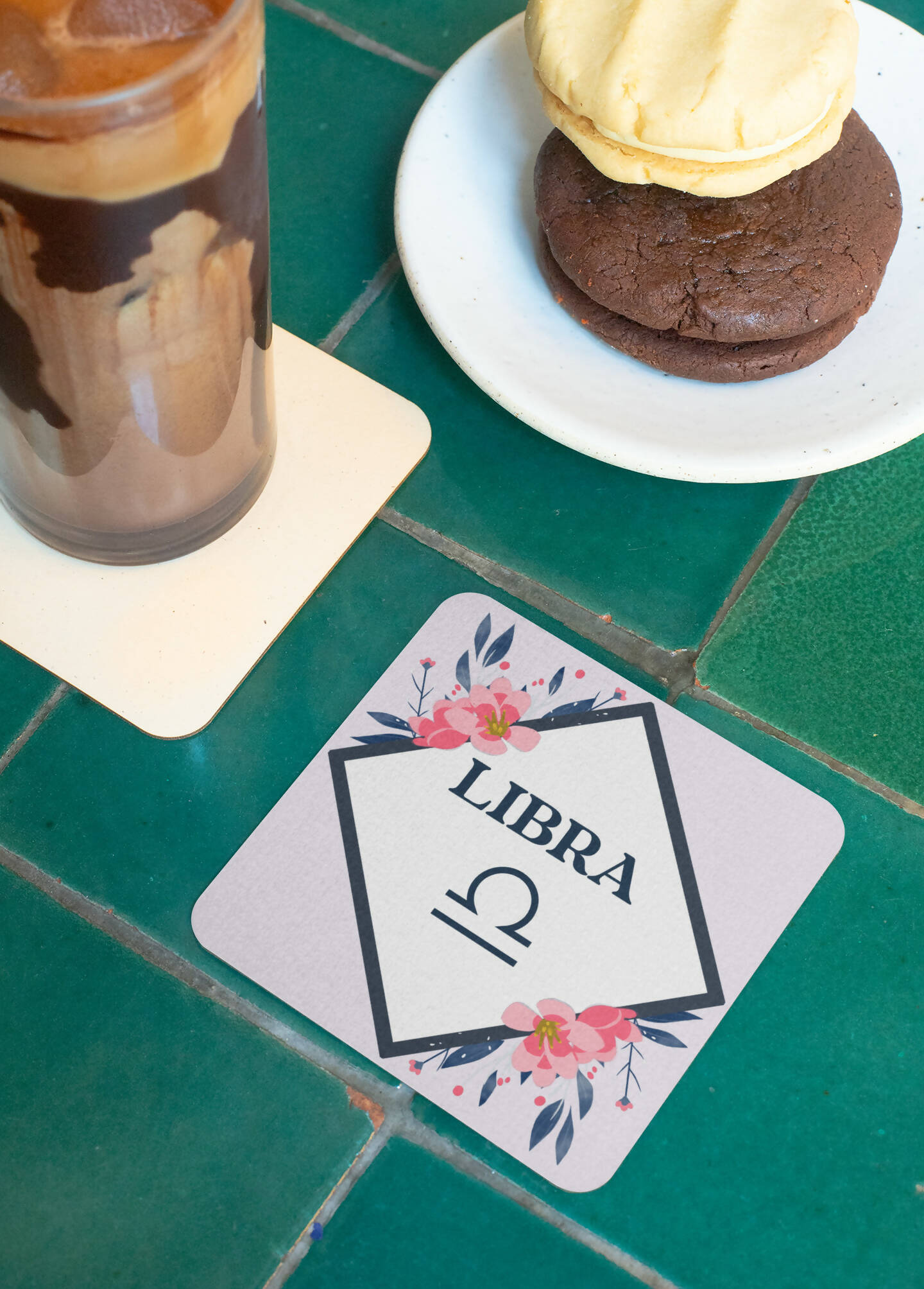Libra 11oz Floral Mug & Coaster Set