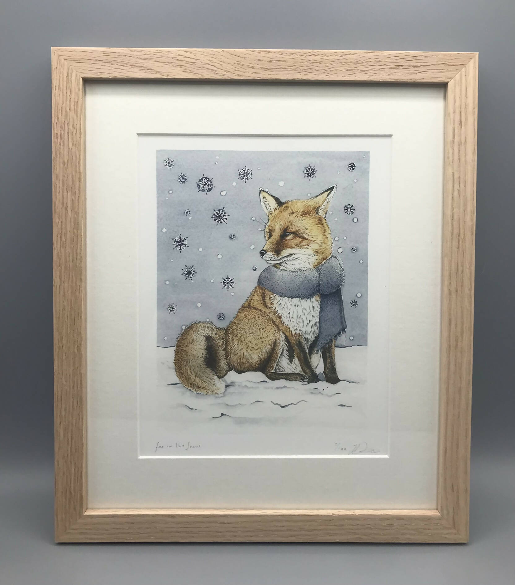 Fox in the Snow - Framed Limited Edition Giclee Print by Jenny Davies