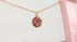 Pink Real Flower Small Mirrored Circle Bezel Necklace Gold Plated