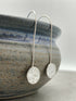 Full Moon Drop Earrings Hammered Disc