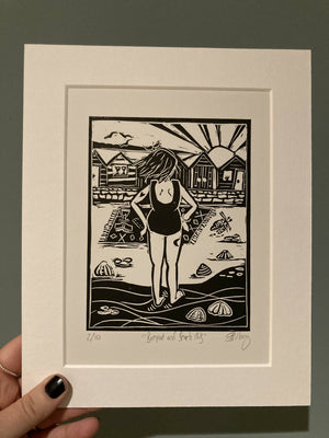 Barefoot & Beach Huts: Limited Edition Print