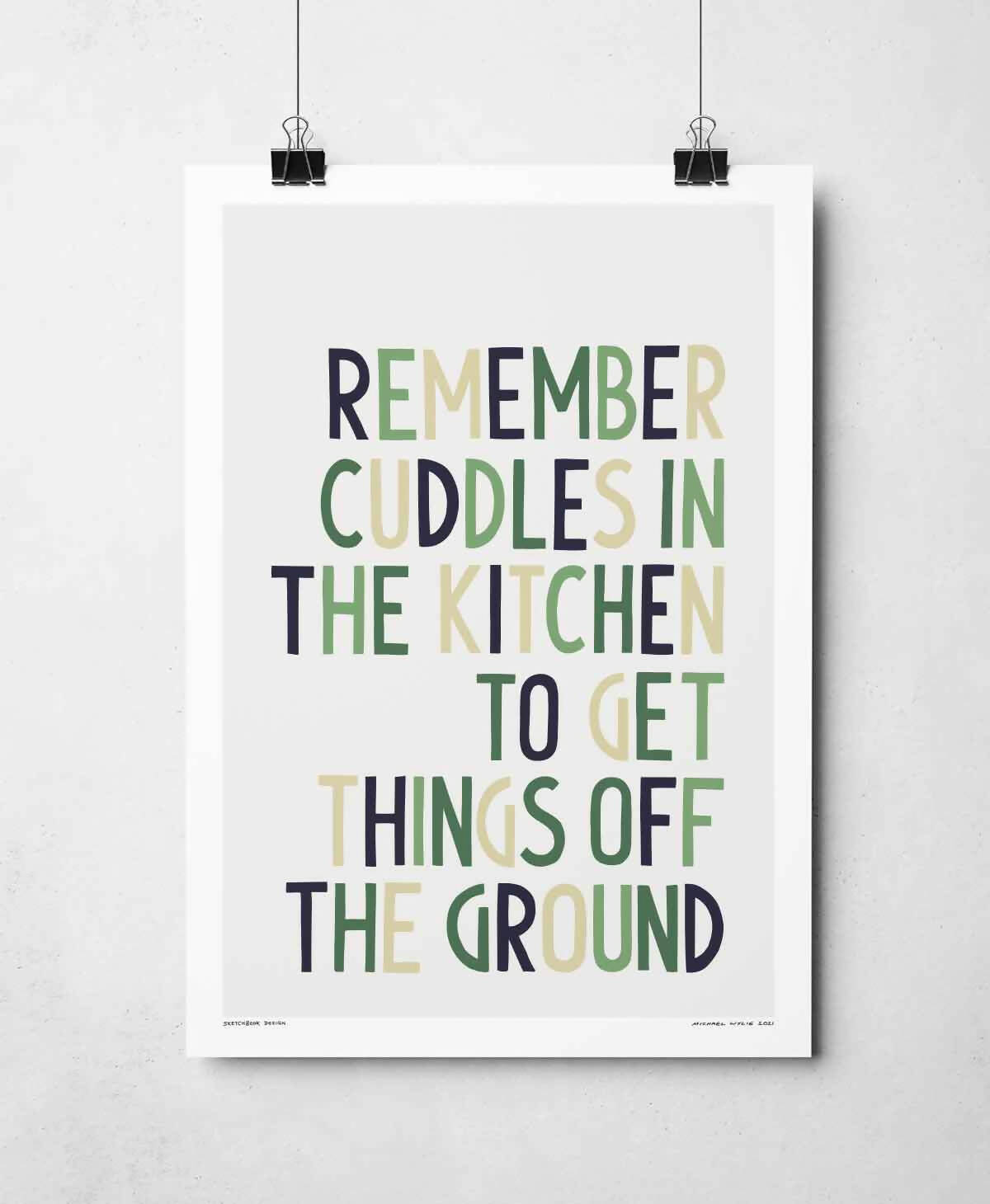 Remember Cuddles In The Kitchen Print