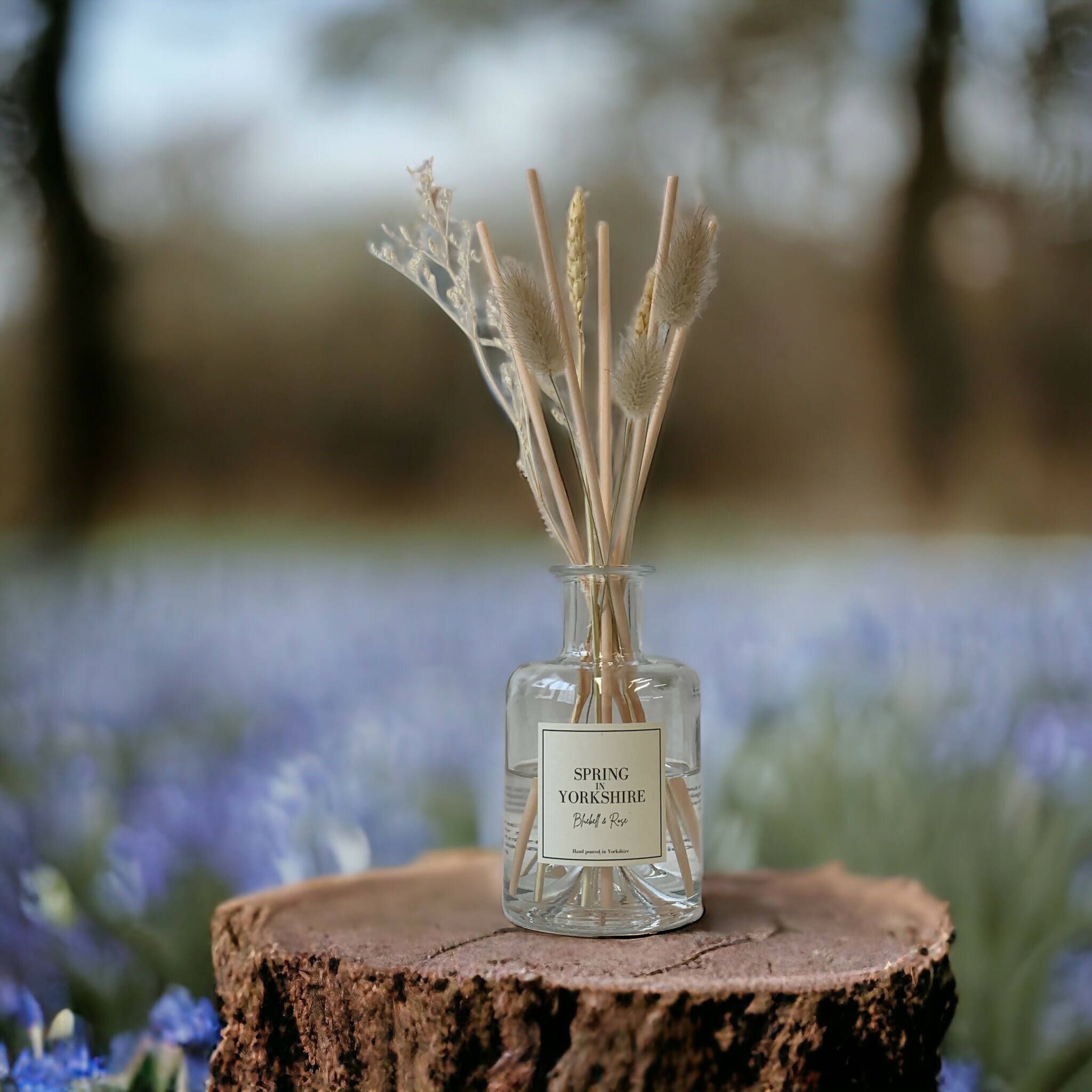 Spring in Yorkshire - Bluebell and Rose Dried Flower Reed Diffuser - 100ml