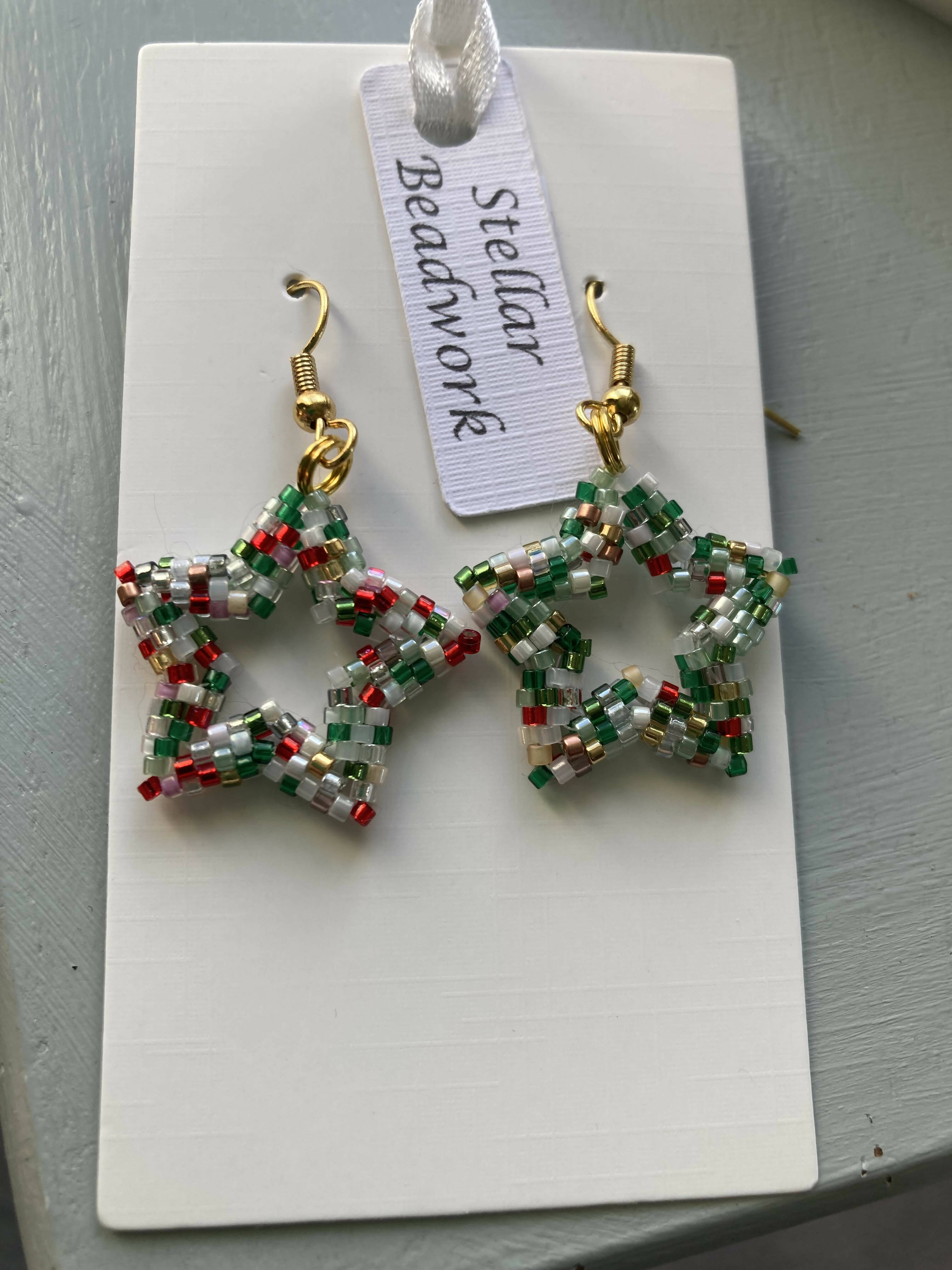 Beaded Star Earrings