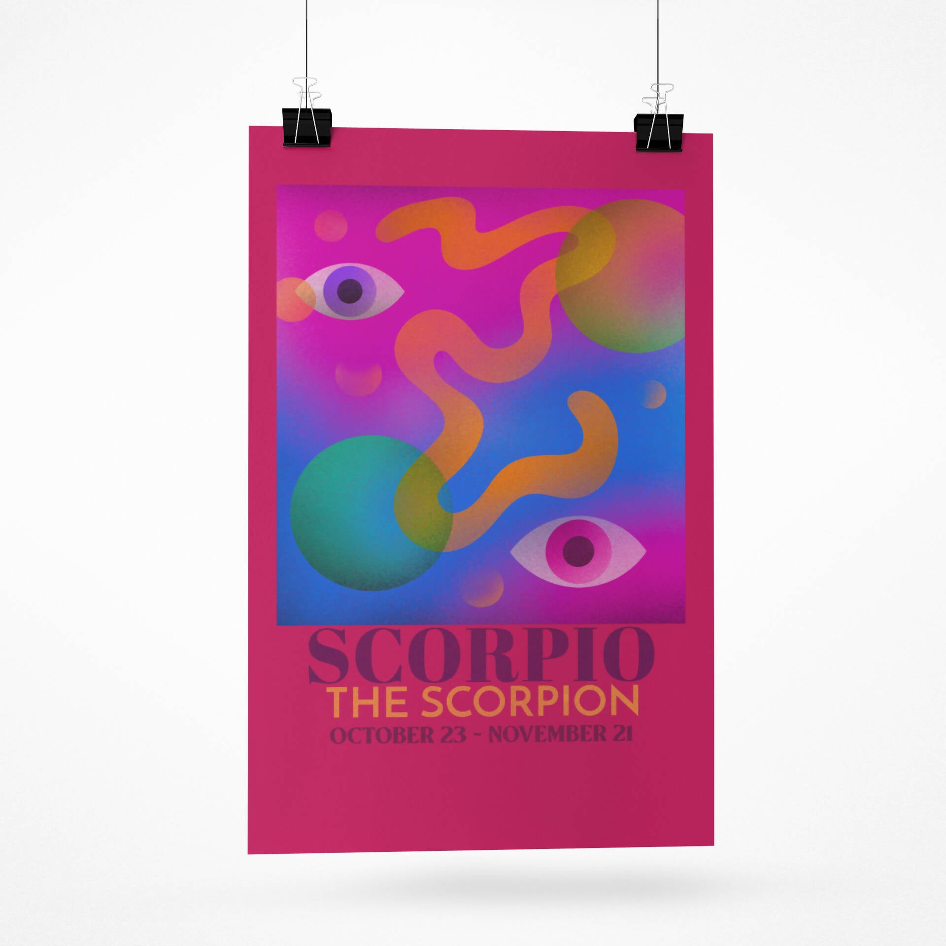 Scorpio Zodiac Horoscope Star Sign Avant Garde Style Art Print A4 Framed no Mount