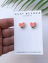 Peach Heart Studs