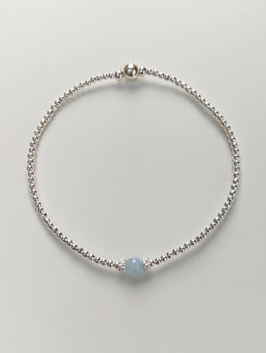 Ultra skinny single gemstone bead bracelet - Handmade