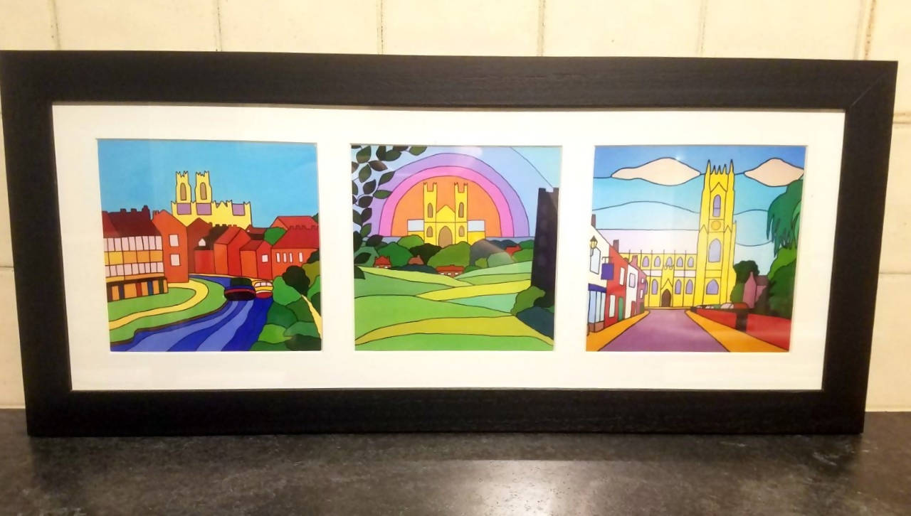 Triple Beverley horizontal framed prints