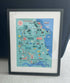 A3 Black Framed ‘Yorkshire Wolds Way Map’ Art Print