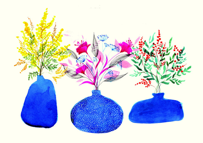 Trio Blue Vase