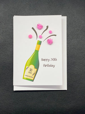 Happy 30th Birthday - Pom Pom greeting card
