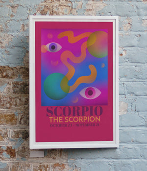 Scorpio Zodiac Horoscope Star Sign Avant Garde Style Art Print A4 Framed no Mount