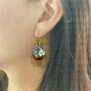 Hanging Butterfly Stud Crystal Embroidery Earrings