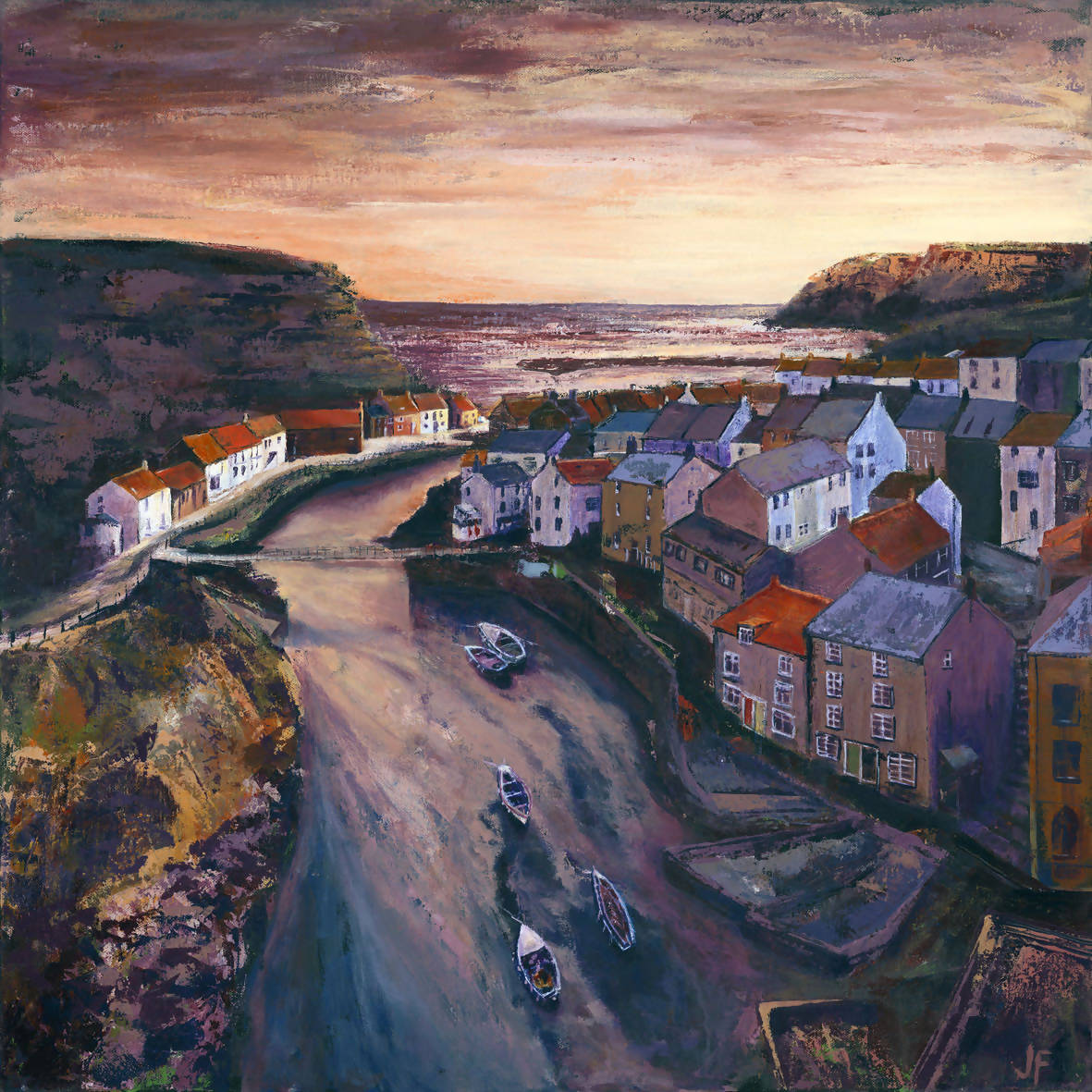 STAITHES, AS THE SUN GOES DOWN - GICLEE PRINT