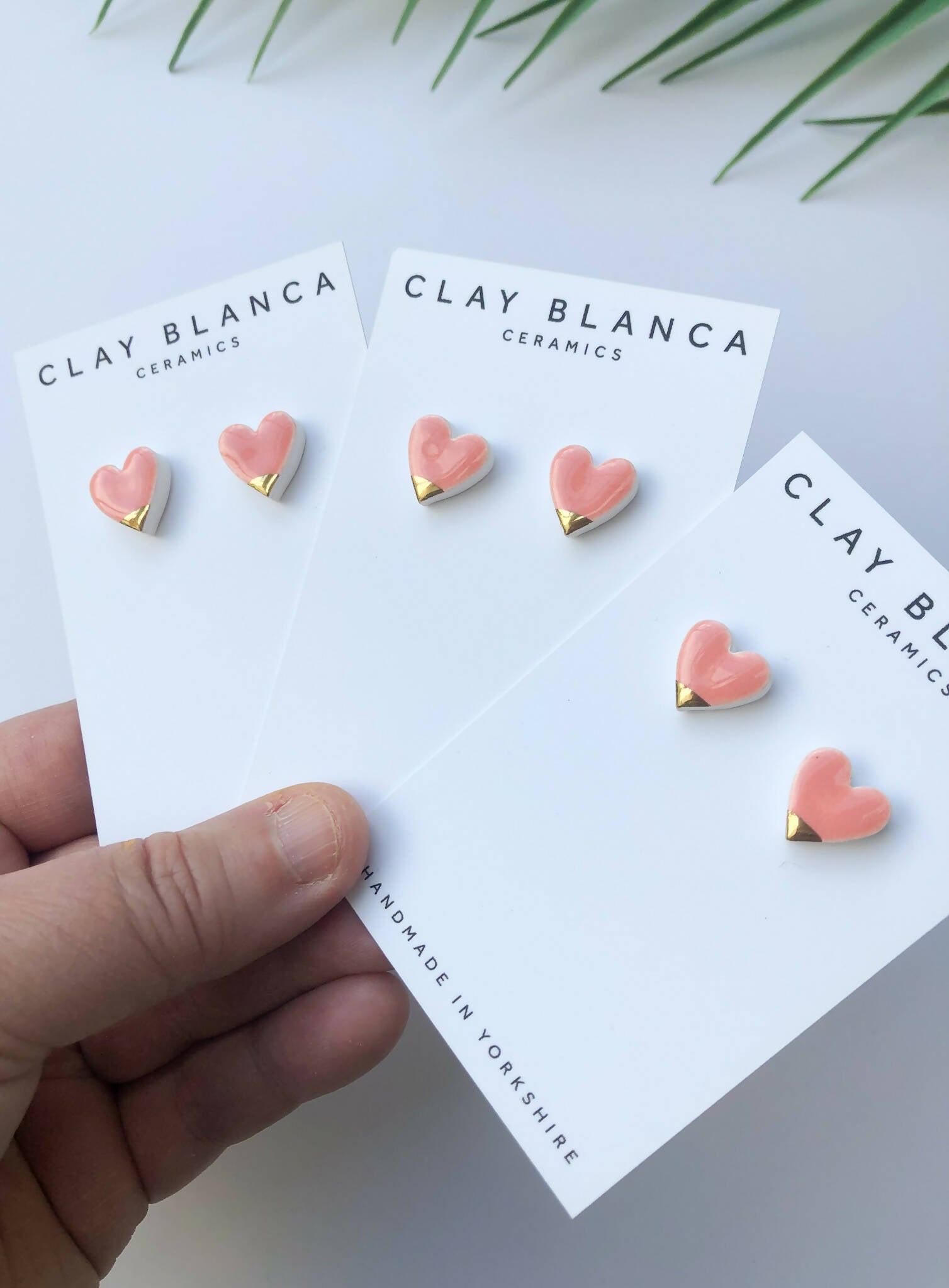 Peach Heart Studs