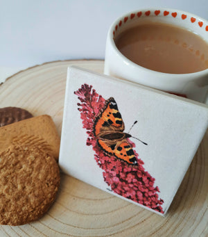 Ceramic coaster - Butterfly design