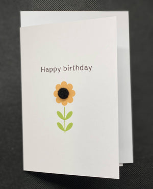 Happy Birthday Sunflower - Pom Pom greeting card