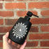 Hand Painted Dot Mandala Boho Soap Dispenser: Cobblestone Grey with black