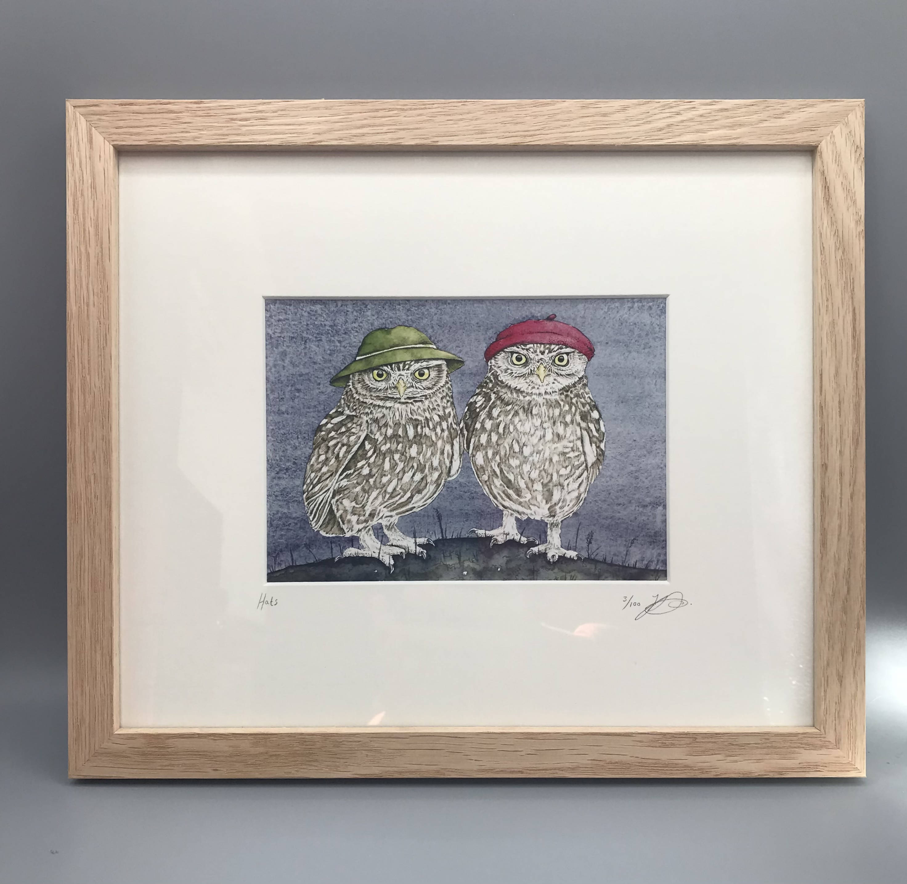 Hats - Framed Limited Edition Giclee print by Jenny Davies