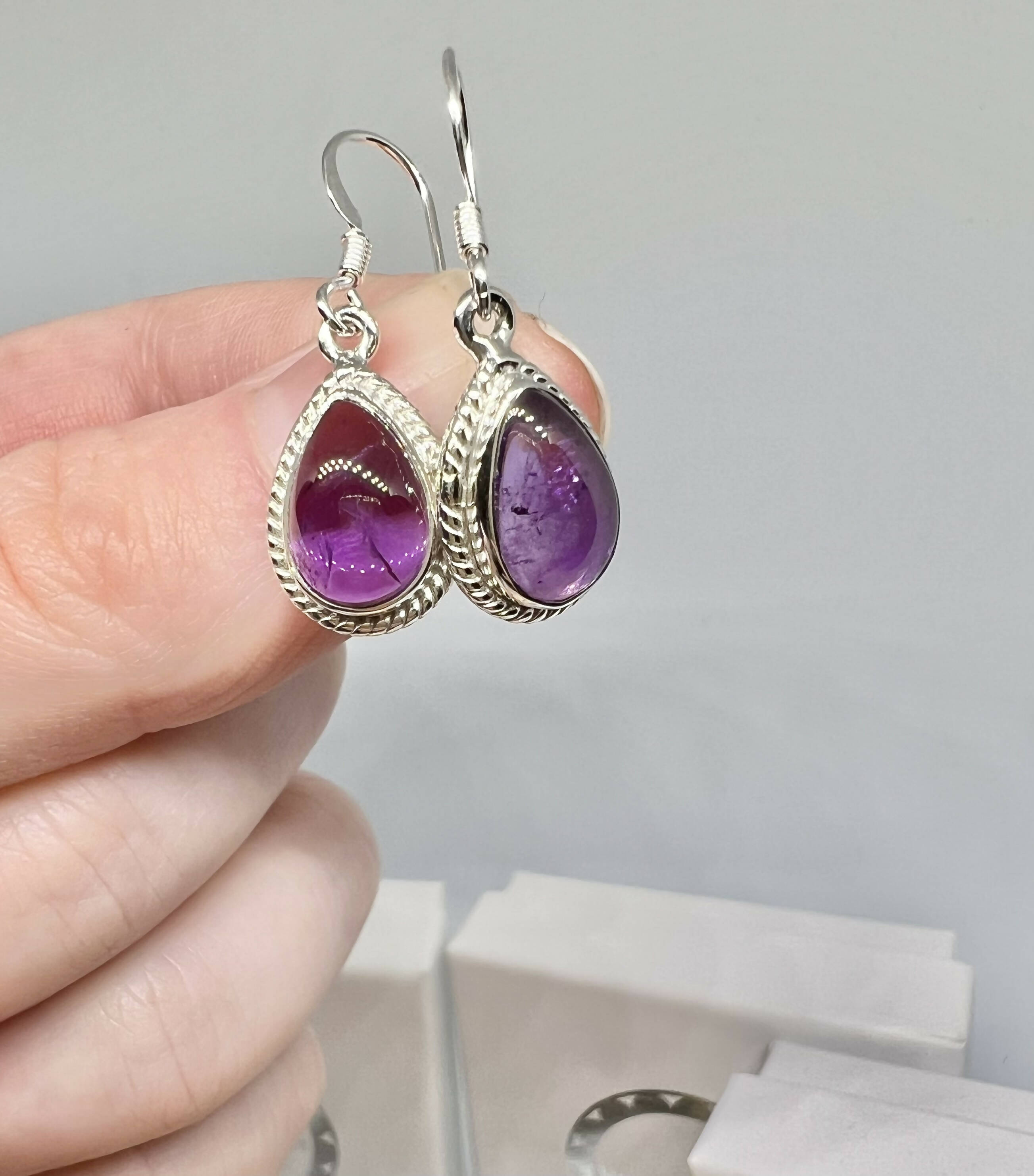 Amethyst drop earrings